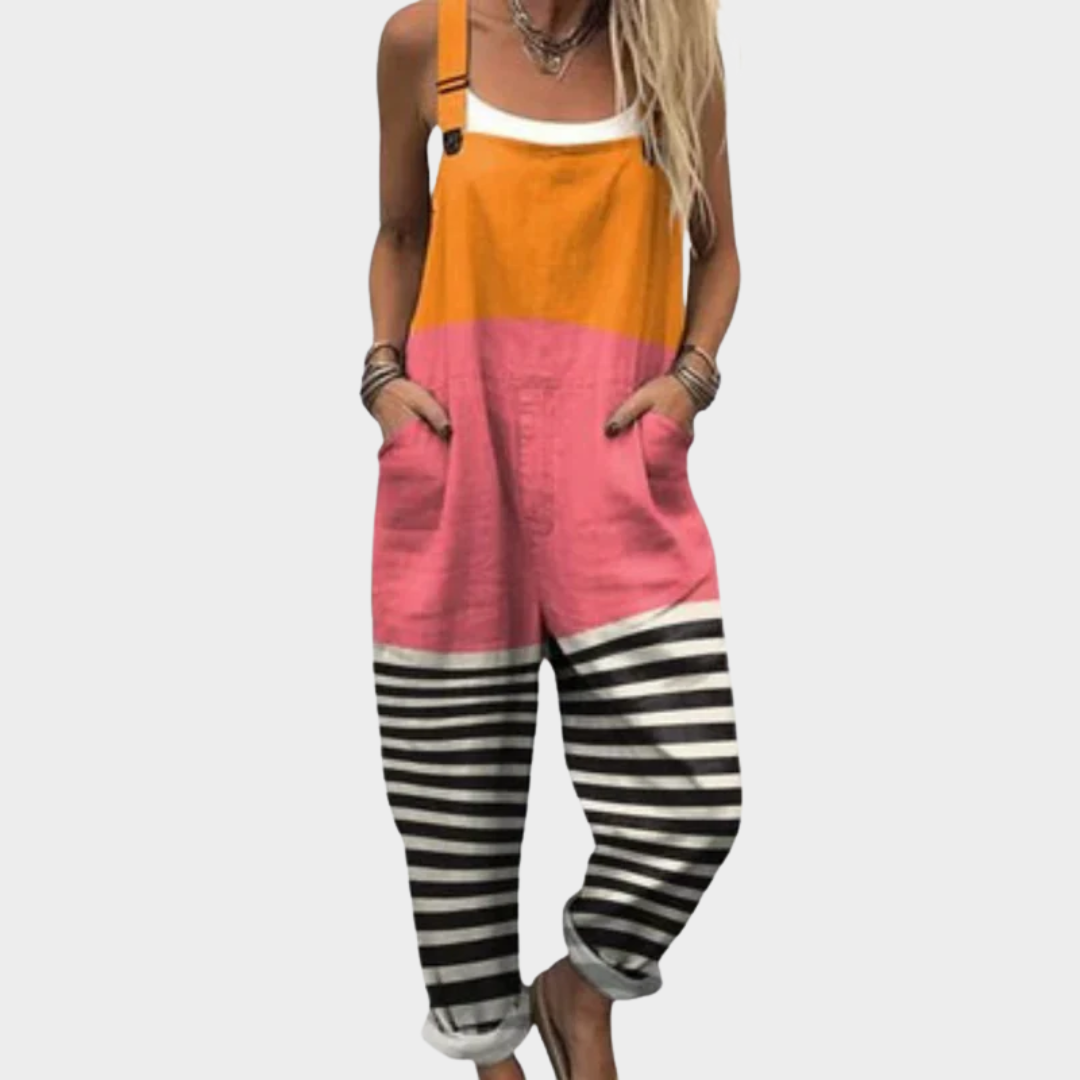 Violet | Sunset Print Dungarees