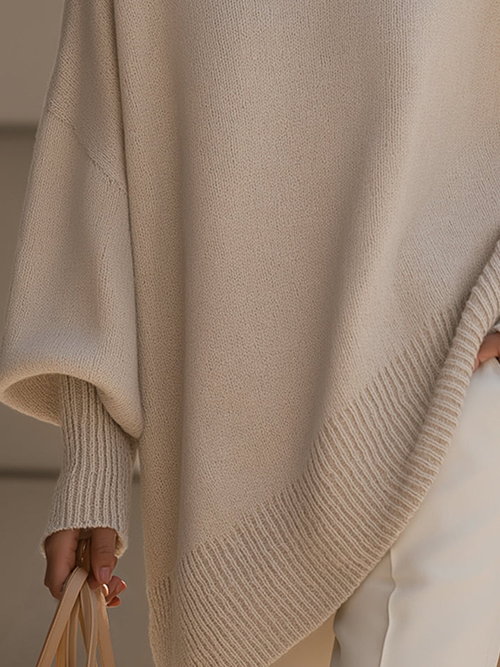 Yvette – Oversized Draped Asymmetric Knit Jumper