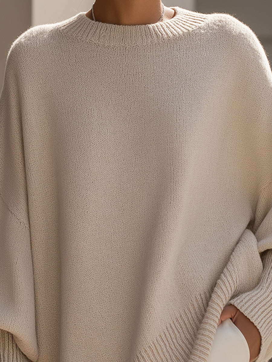 Yvette – Oversized Draped Asymmetric Knit Jumper