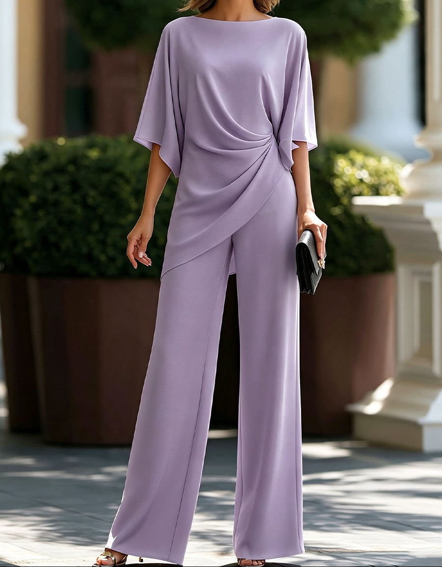 Mabel – Draped Waist Wide-Leg Jumpsuit