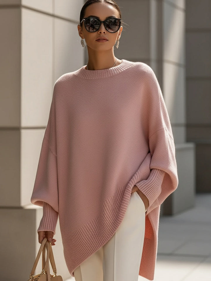 Yvette – Oversized Draped Asymmetric Knit Jumper