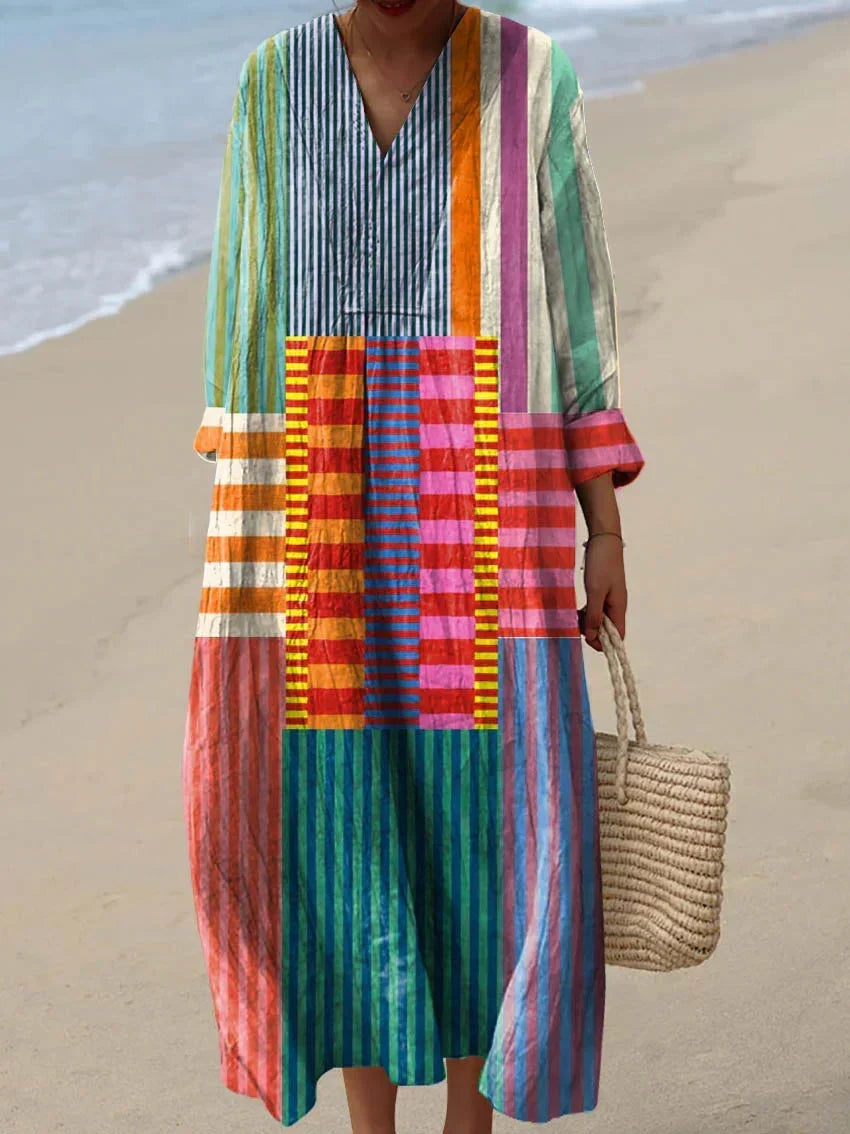 Lulu | Multicolour Patchwork Maxi Dress