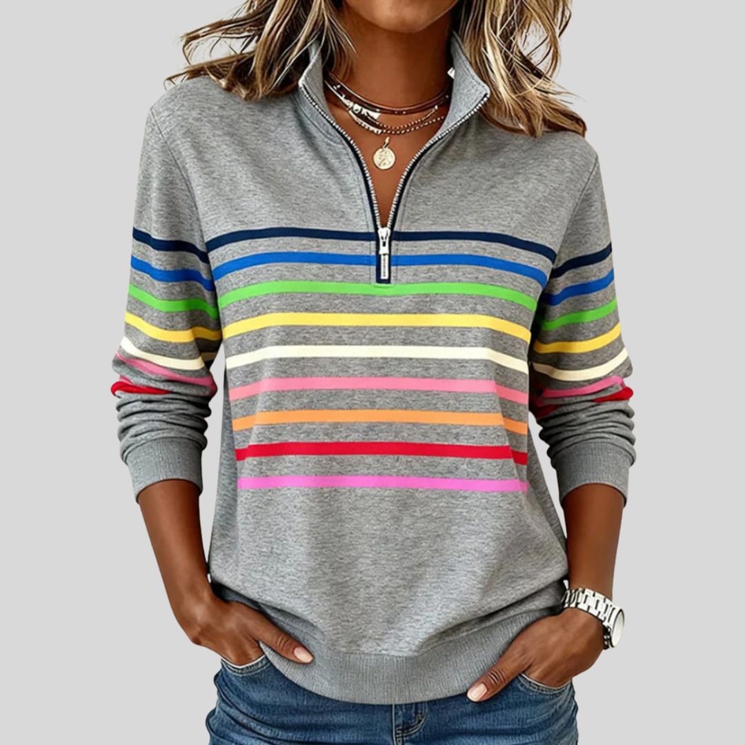 Imelda – Striped Quarter-Zip Sweatshirt