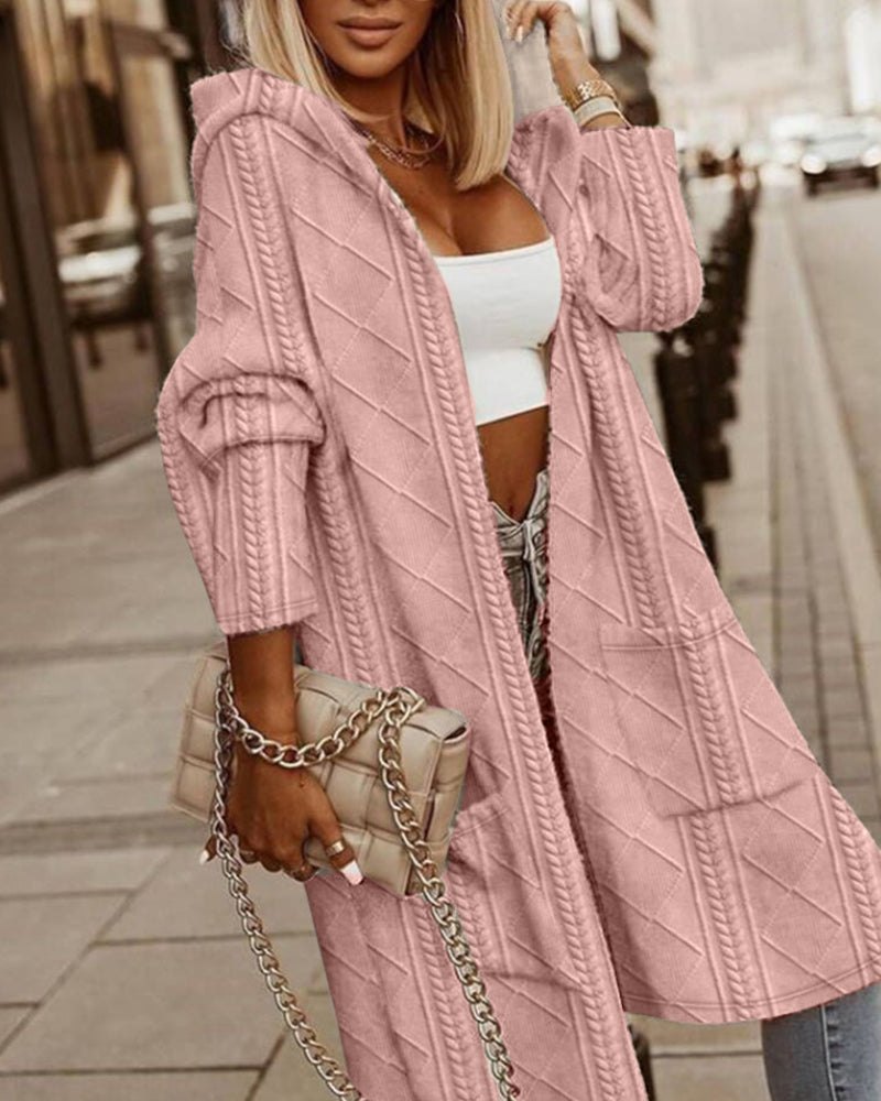 Brenda – Long Hooded Knit Cardigan
