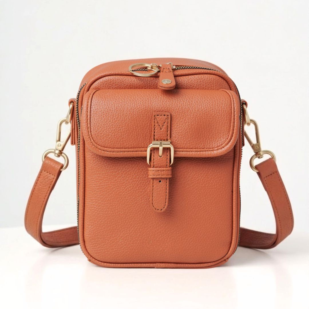 Angela – Structured Buckle Crossbody Bag