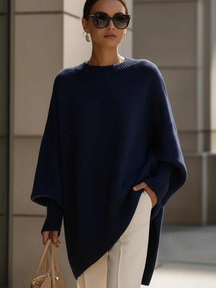 Yvette – Oversized Draped Asymmetric Knit Jumper