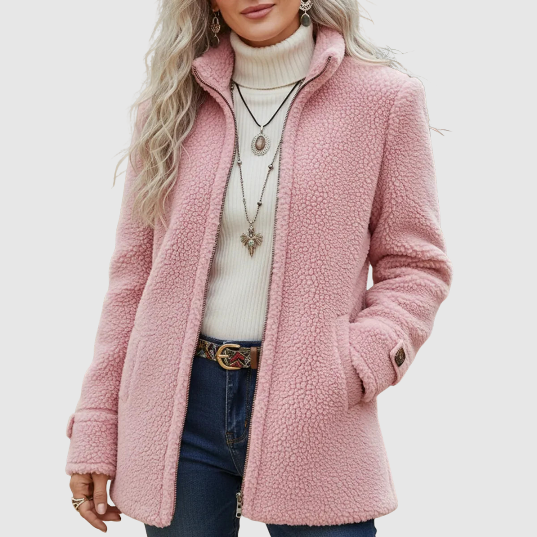 Lois – Sherpa-Texture Full Zip Fleece Jacket