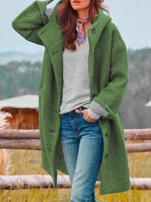 Paulina – Hooded Button-Up Longline Coat