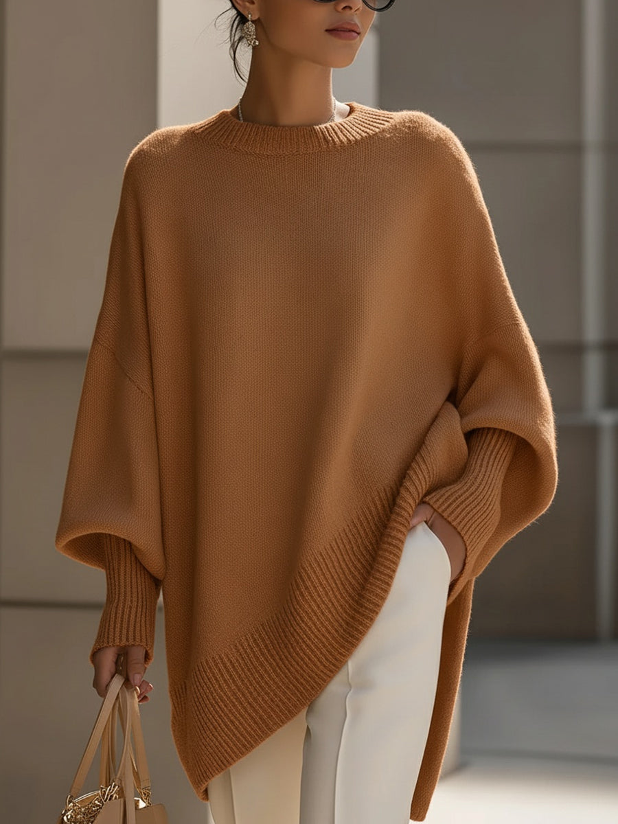 Yvette – Oversized Draped Asymmetric Knit Jumper