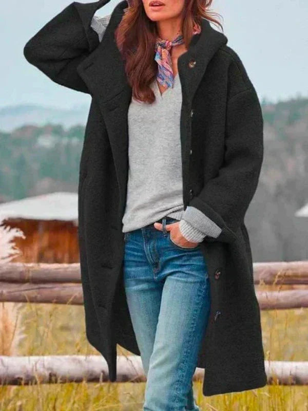 Paulina – Hooded Button-Up Longline Coat