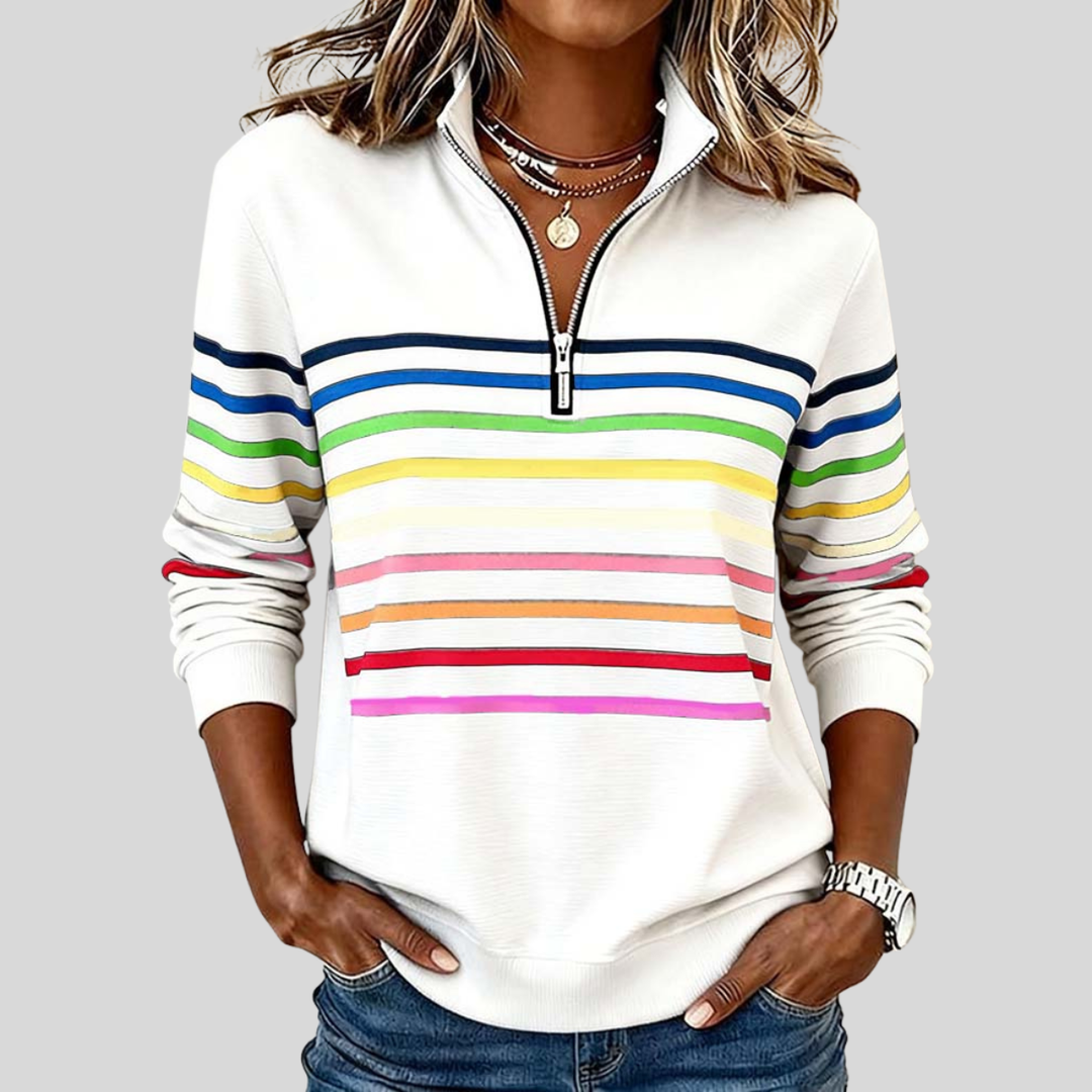 Imelda – Striped Quarter-Zip Sweatshirt