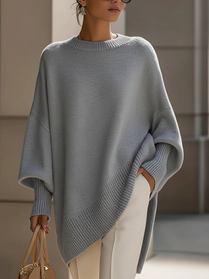 Yvette – Oversized Draped Asymmetric Knit Jumper