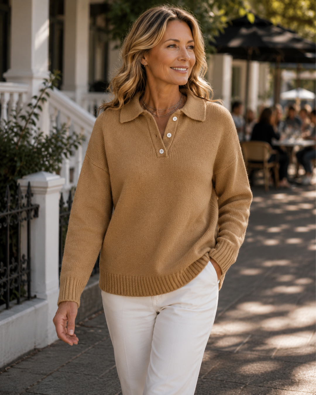 Perpetua – Relaxed Polo Collar Knit Jumper
