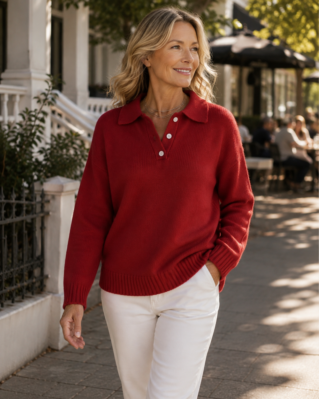 Perpetua – Relaxed Polo Collar Knit Jumper