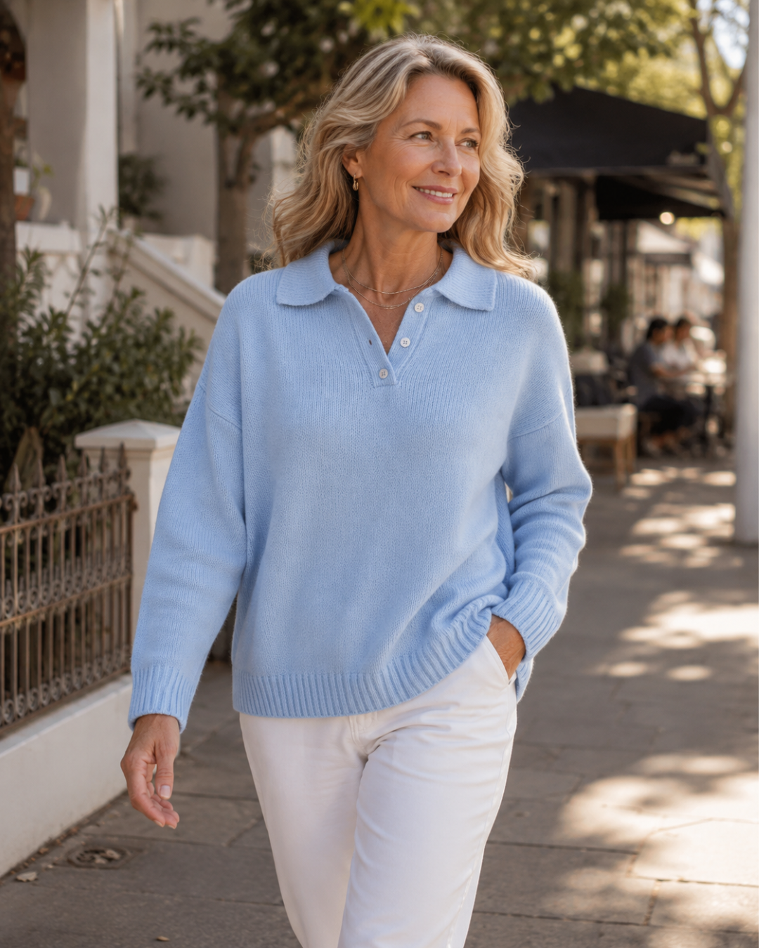 Perpetua – Relaxed Polo Collar Knit Jumper