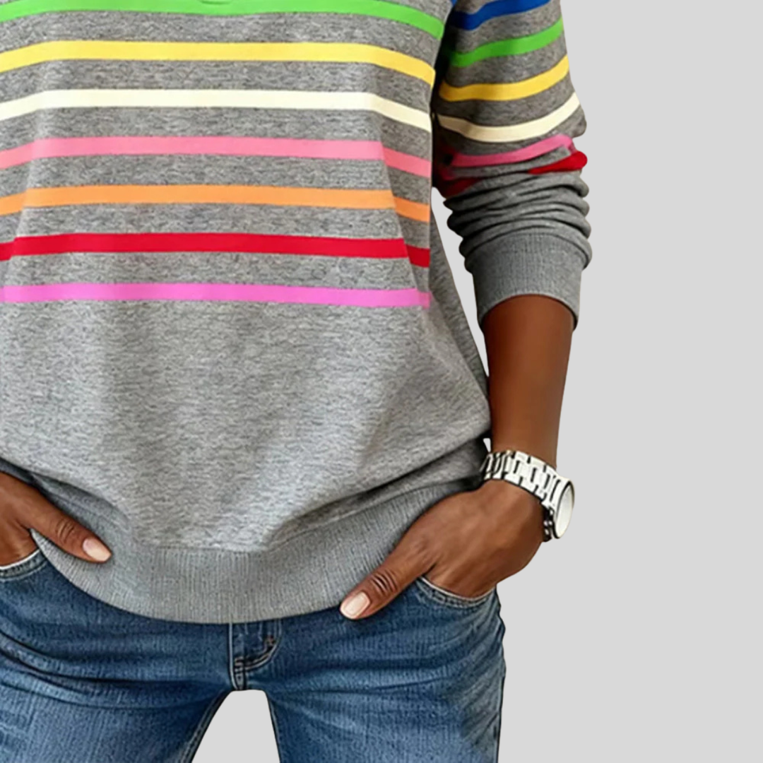 Imelda – Striped Quarter-Zip Sweatshirt