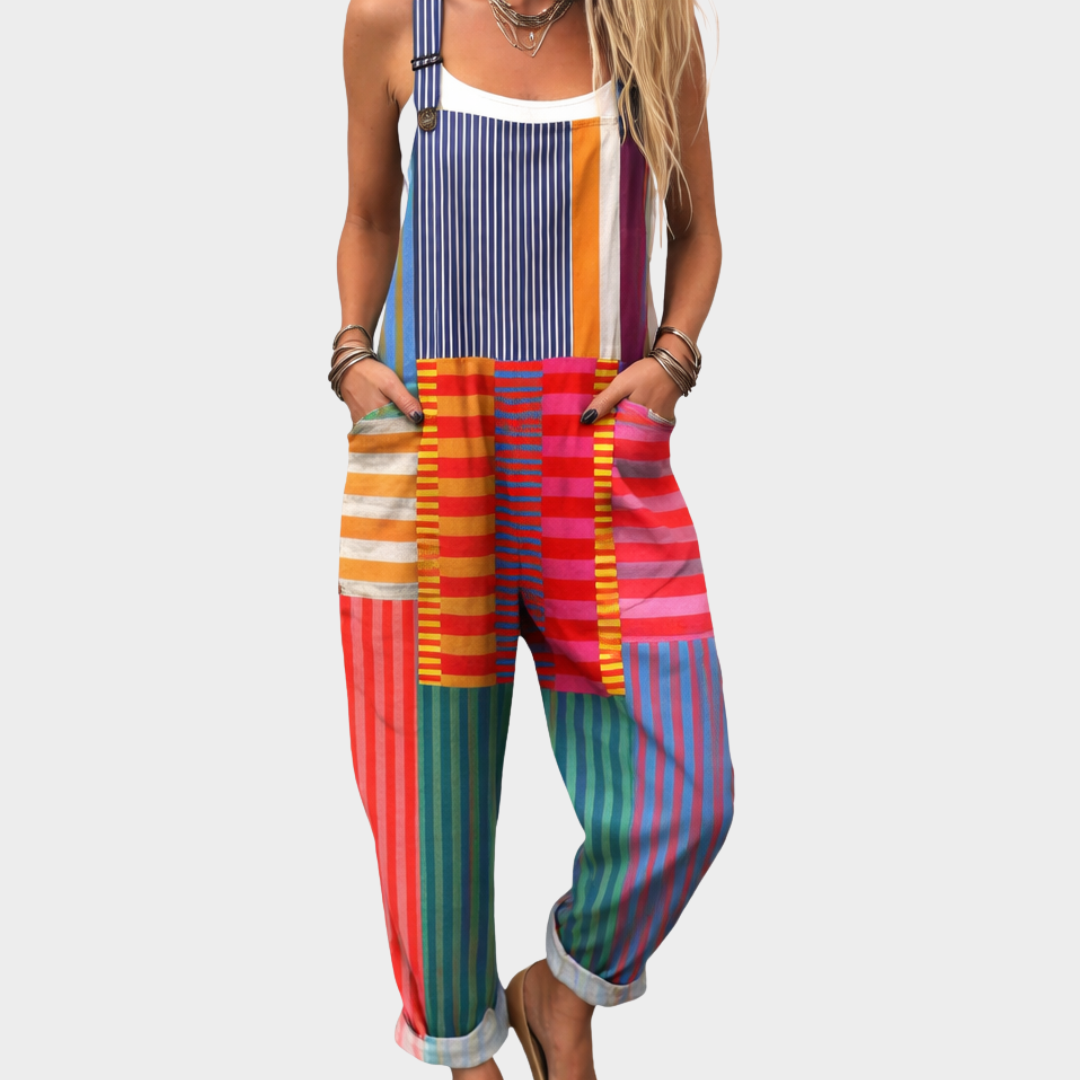 Abigail | Abstract Print Dungarees