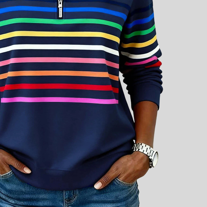 Imelda – Striped Quarter-Zip Sweatshirt