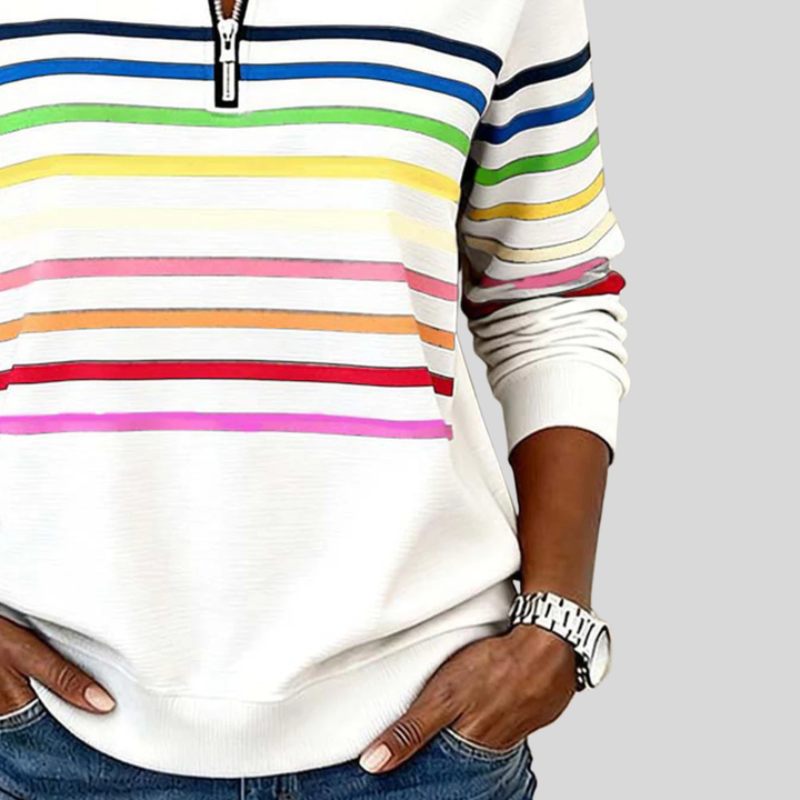 Imelda – Striped Quarter-Zip Sweatshirt