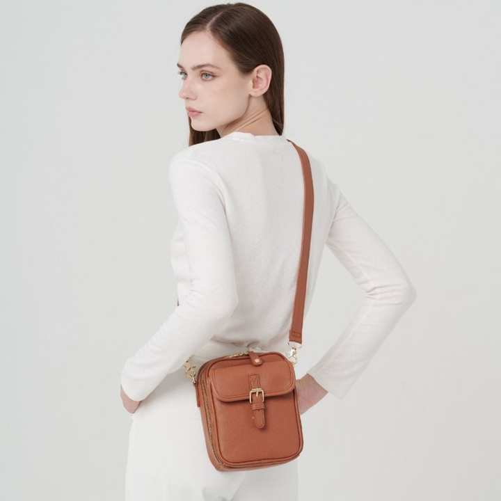 Angela – Structured Buckle Crossbody Bag