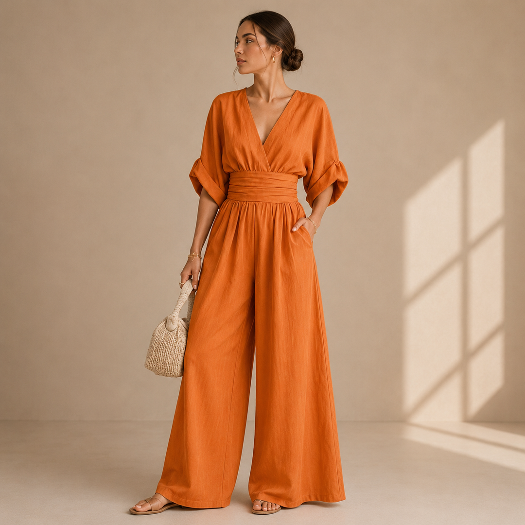 Saskia – Wide-Leg Wrap Jumpsuit
