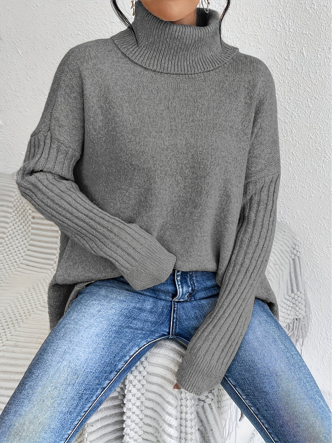 Nicola – Oversized Turtleneck Knit Jumper