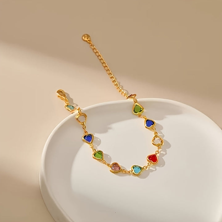 Vivien – Heart Crystal Chain Bracelet