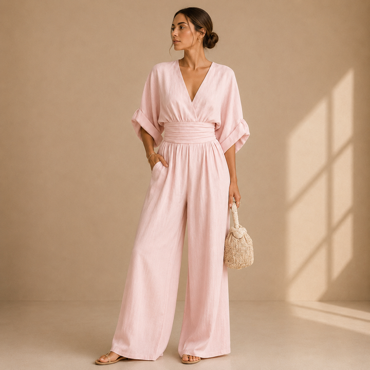 Saskia – Wide-Leg Wrap Jumpsuit