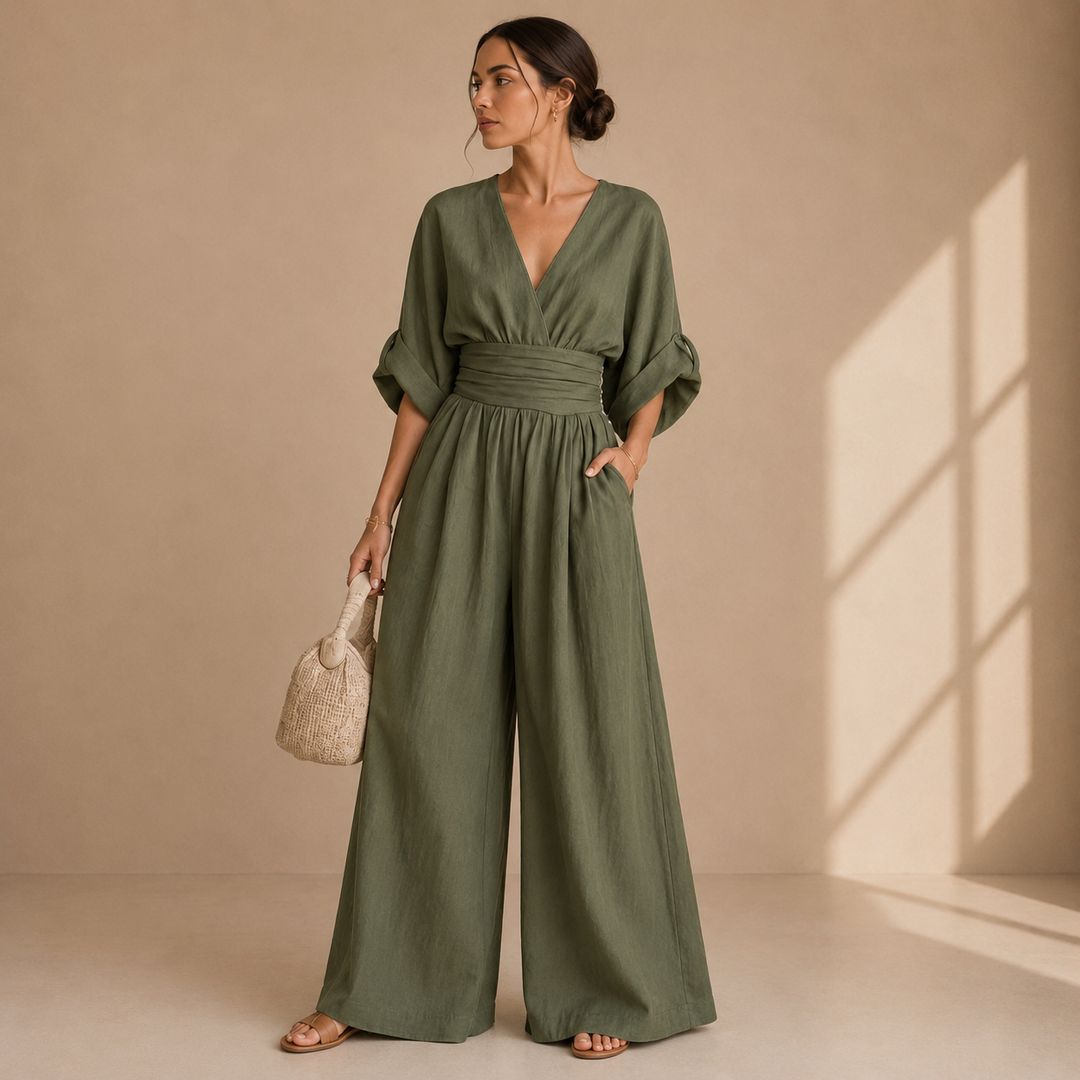 Saskia – Wide-Leg Wrap Jumpsuit