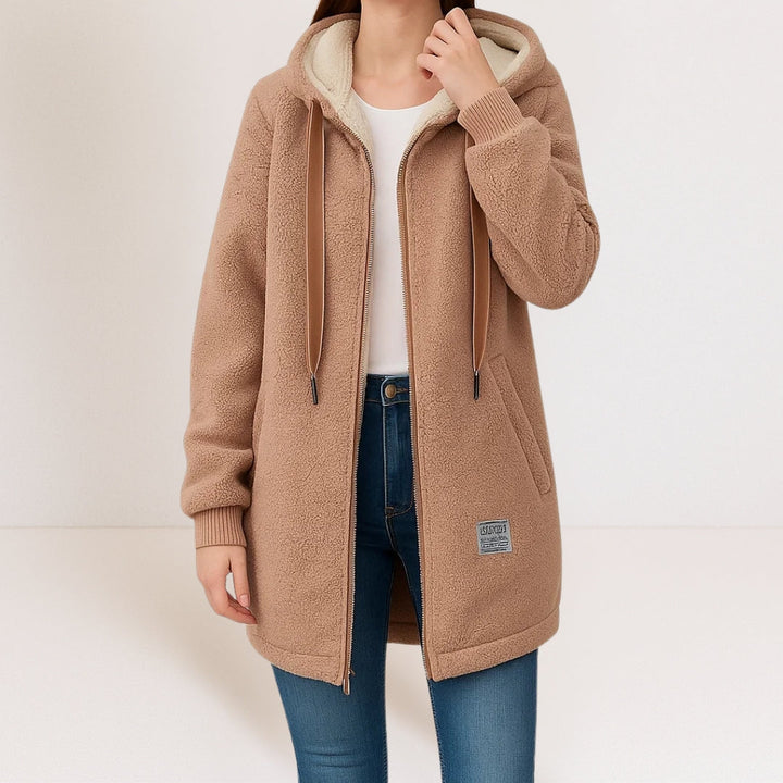 Maisie – Longline Hooded Fleece Coat