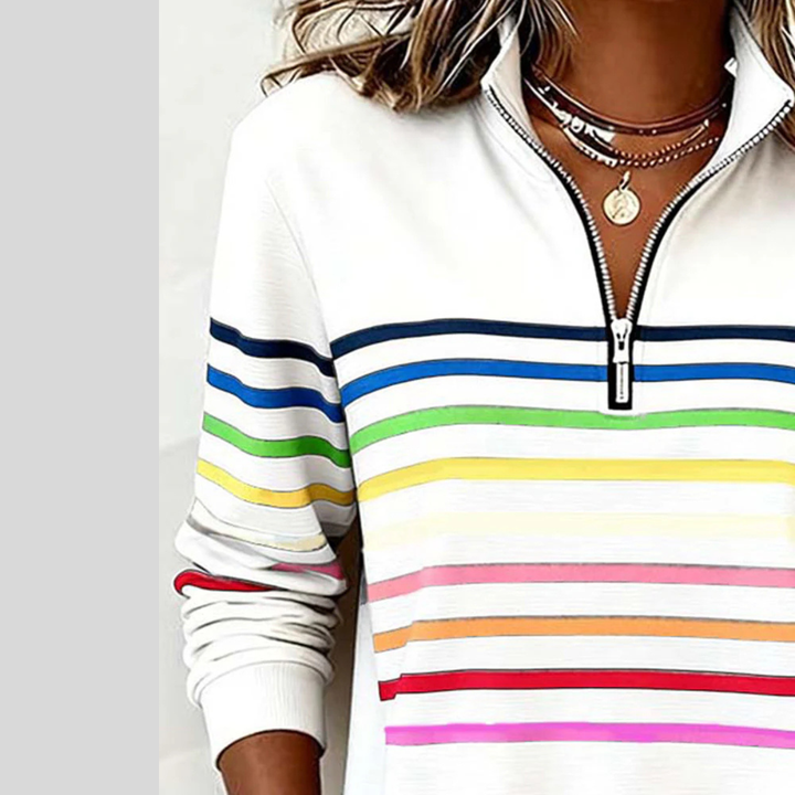 Imelda – Striped Quarter-Zip Sweatshirt