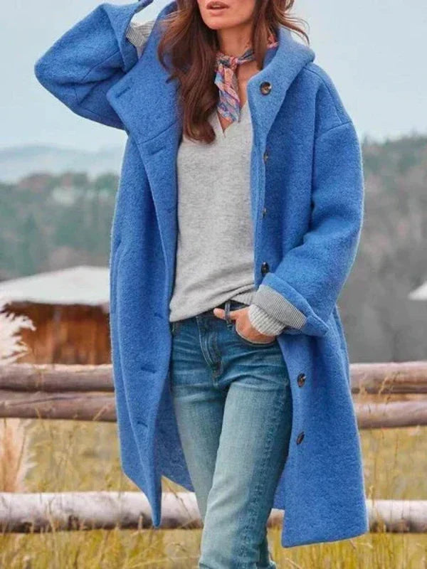 Paulina – Hooded Button-Up Longline Coat