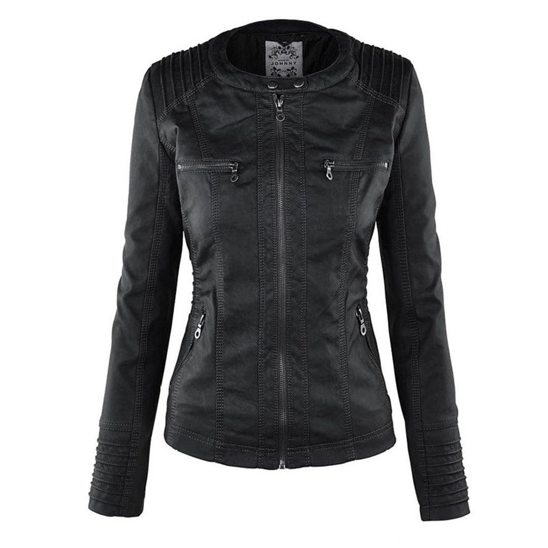 Ceridwen – Hooded Biker Jacket with Zip Detail