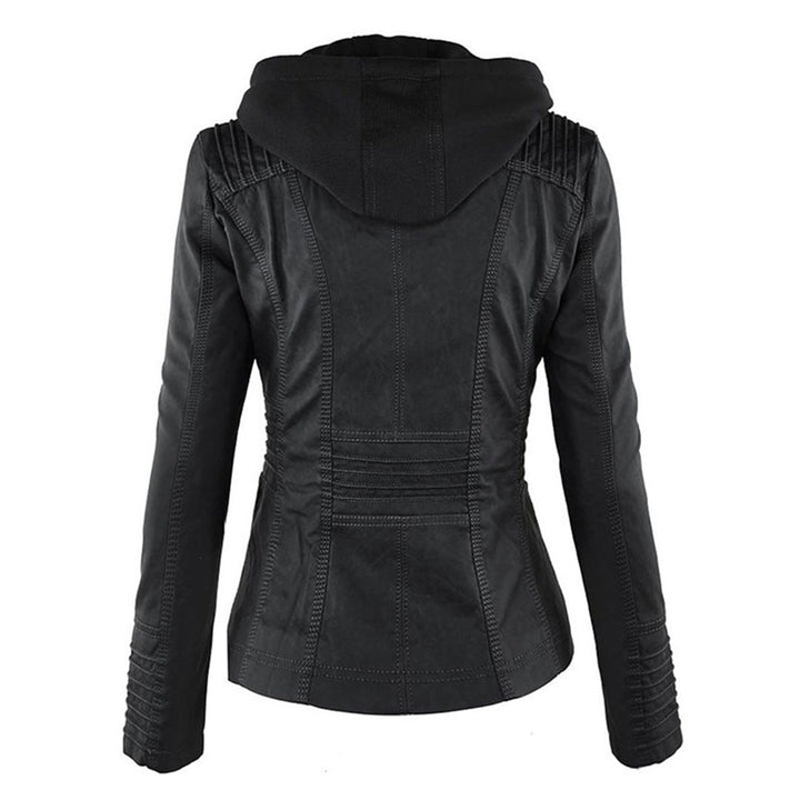 Ceridwen – Hooded Biker Jacket with Zip Detail