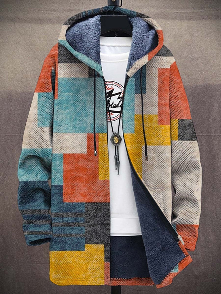 Kay – Fleece-Lined Geometric Print Hoodie