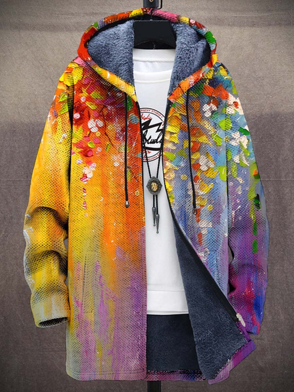 Kay – Fleece-Lined Geometric Print Hoodie