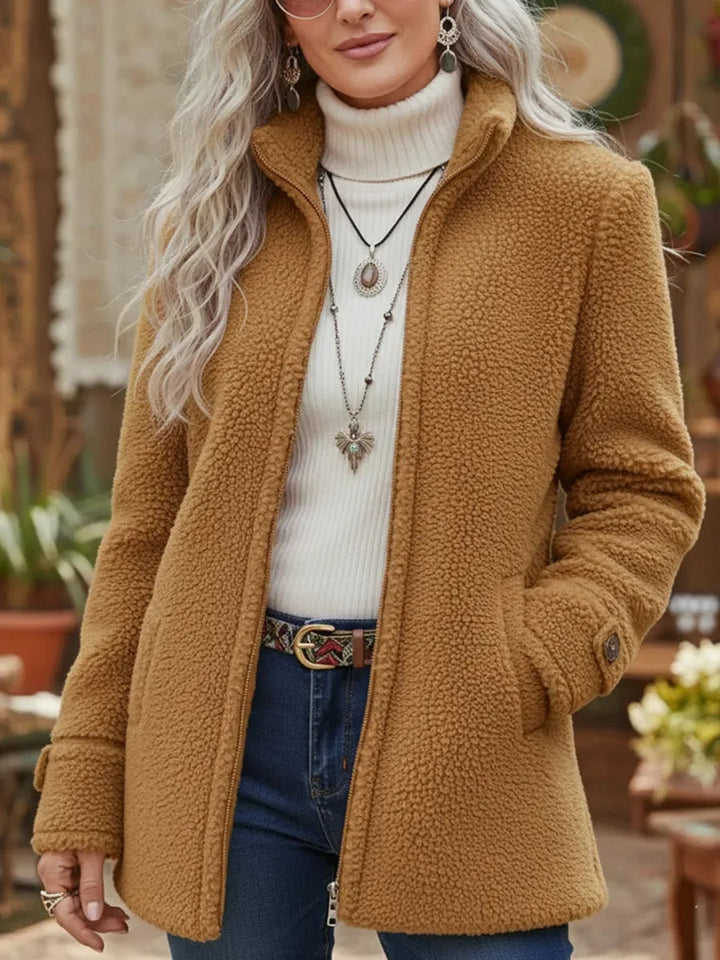 Lois – Sherpa-Texture Full Zip Fleece Jacket