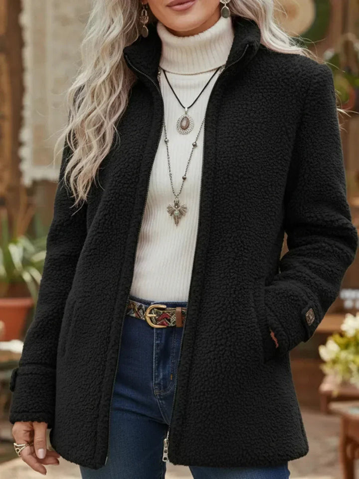 Lois – Sherpa-Texture Full Zip Fleece Jacket