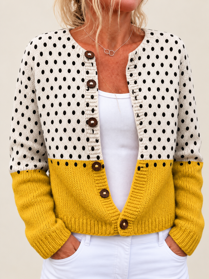 Maud – Printed Open-Front Knit Cardigan