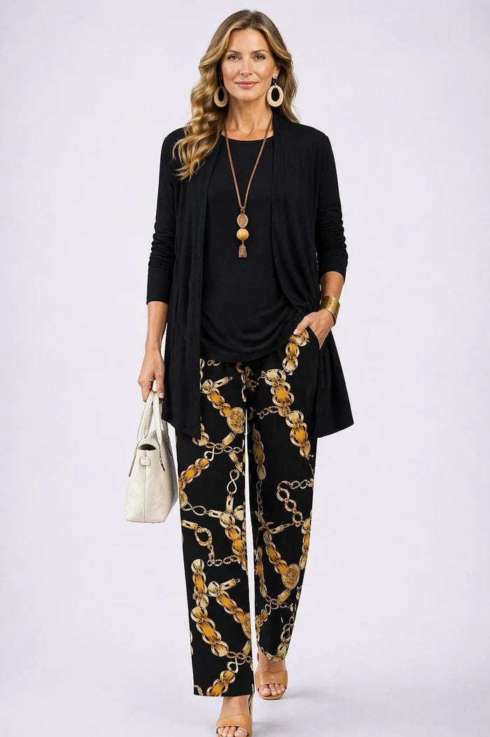 Marilyn – Relaxed Leaf Print Three-Piece Set