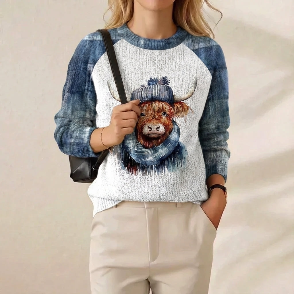 Minnie – Highland Cow Graphic Knit Jumper