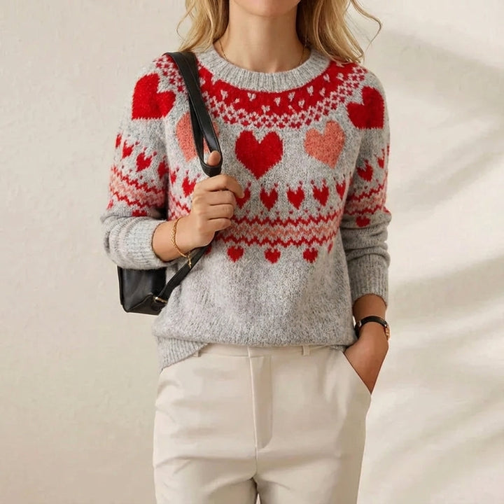 Dilys – Heart Fairisle Knit Jumper