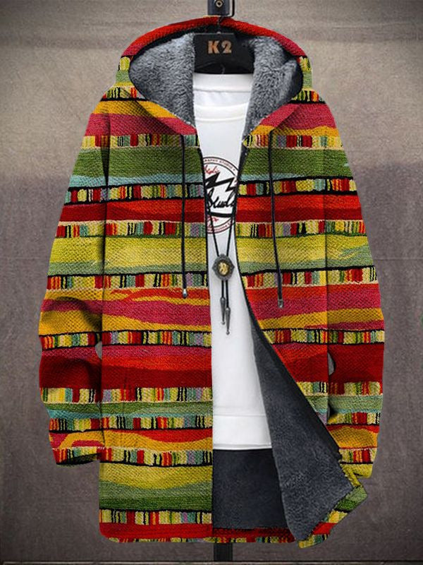 Ophelia – Fleece-Lined Hooded Stripe Jacket