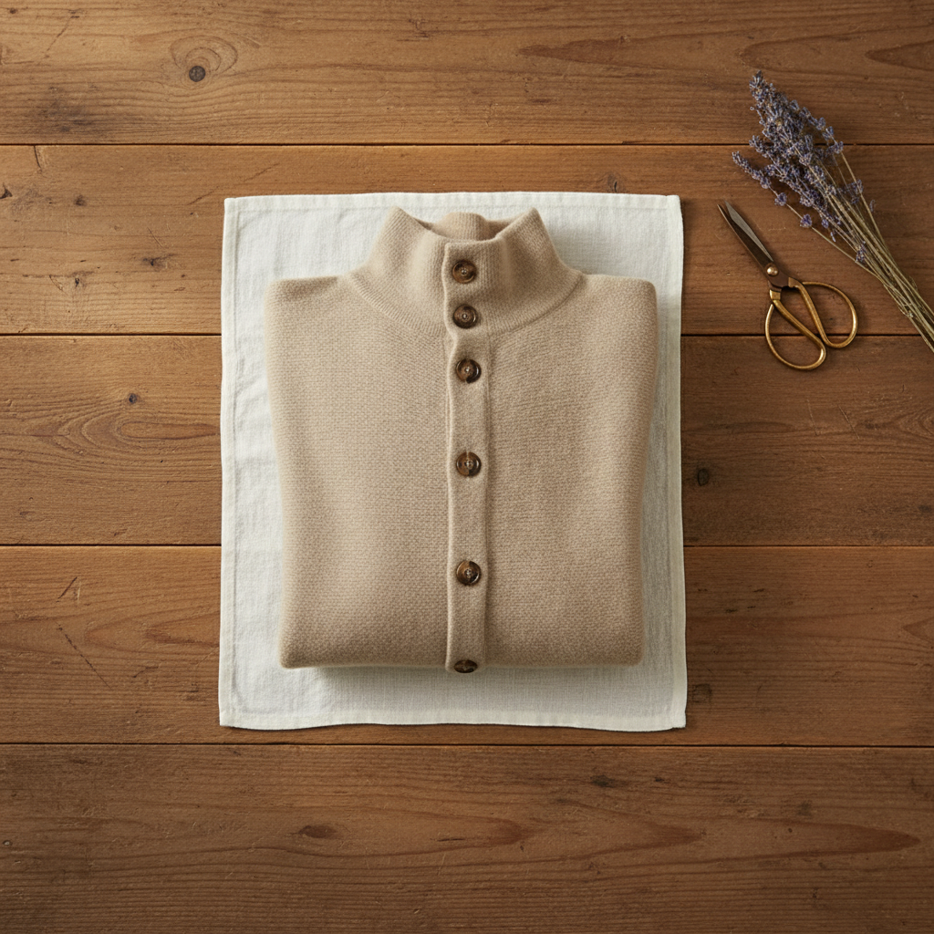 Jill – Button-Up Mock Neck Knit Cardigan