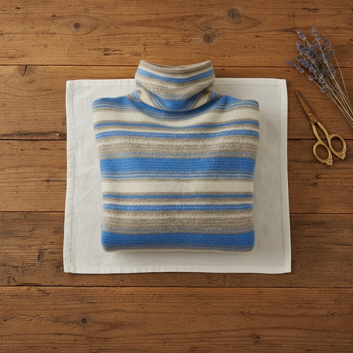 Daphne – Striped Turtleneck Knit Jumper
