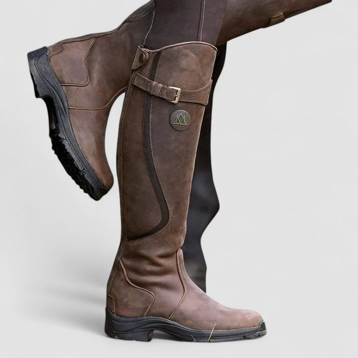Theodora – Tall Riding Boots with Buckle Detail