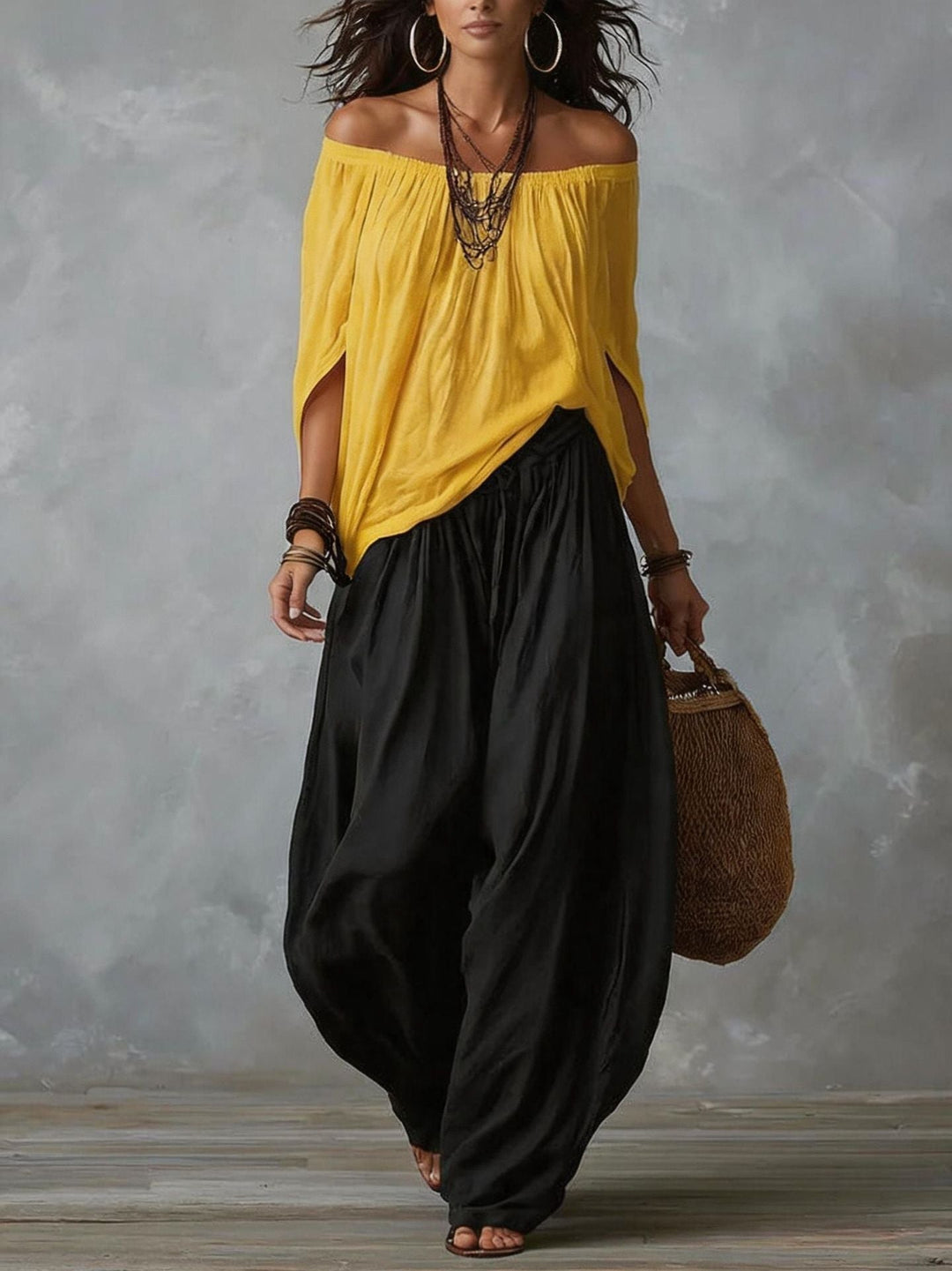Maryam – Relaxed Off-Shoulder Two-Piece Set