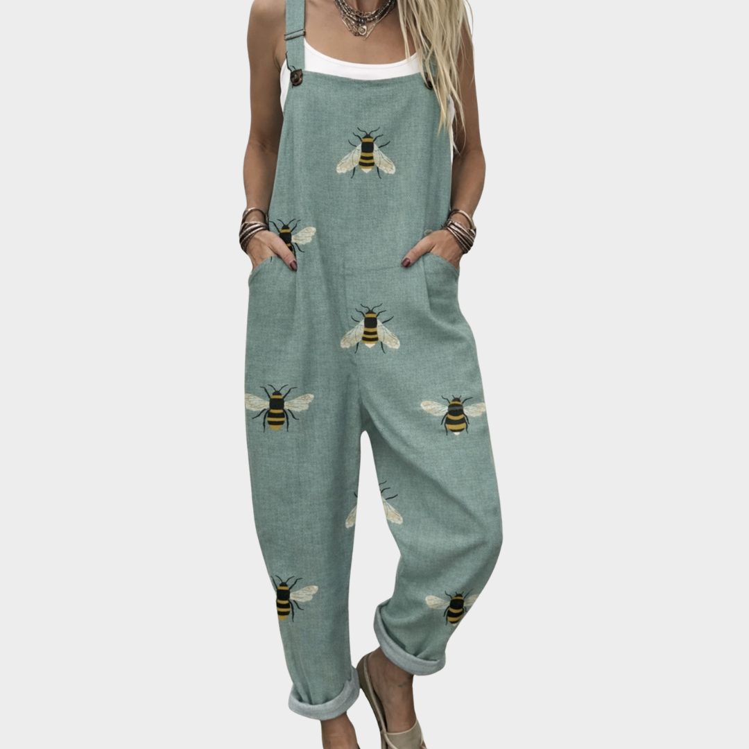 Ella | Green & Blue Dungarees