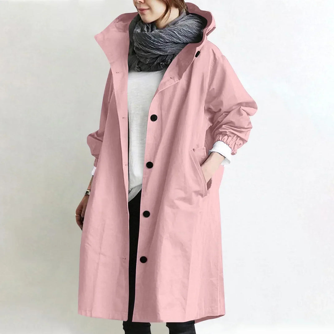 Catherine – Hooded Long Relaxed Trench Coat