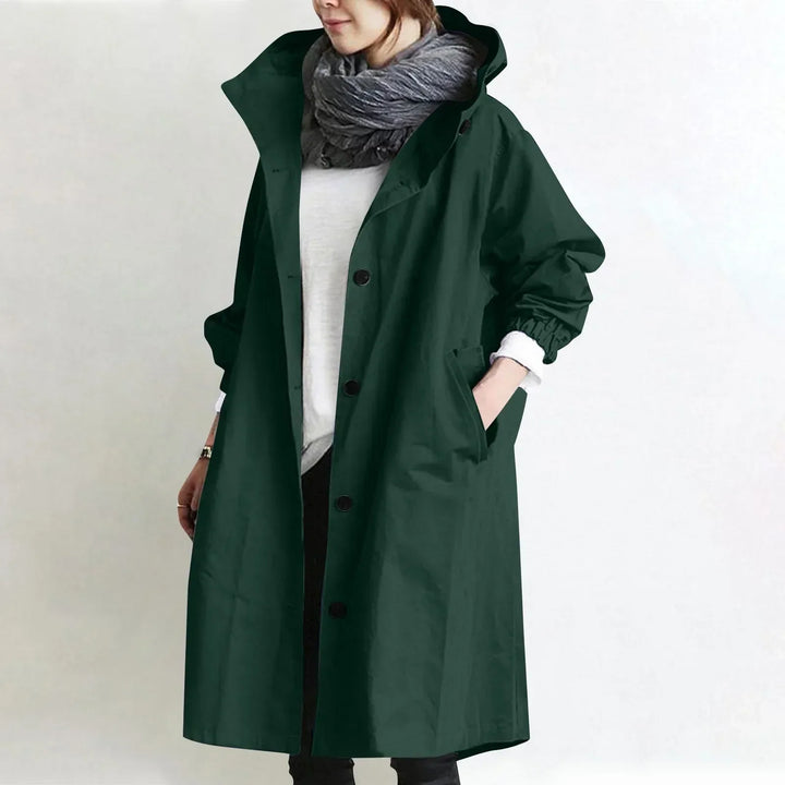 Catherine – Hooded Long Relaxed Trench Coat
